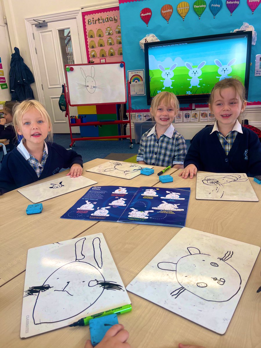 Inspired by our Upton bunnies and values, we had a fun art lesson doing observational drawings.🐰 These adorable creatures remind us to be kind, curious, respectful and give our best every day. #UptonJourney ❤️🌸🦋⭐️🕊📔🍏 <a href="/UptonHead/">Rhian Thornton</a>