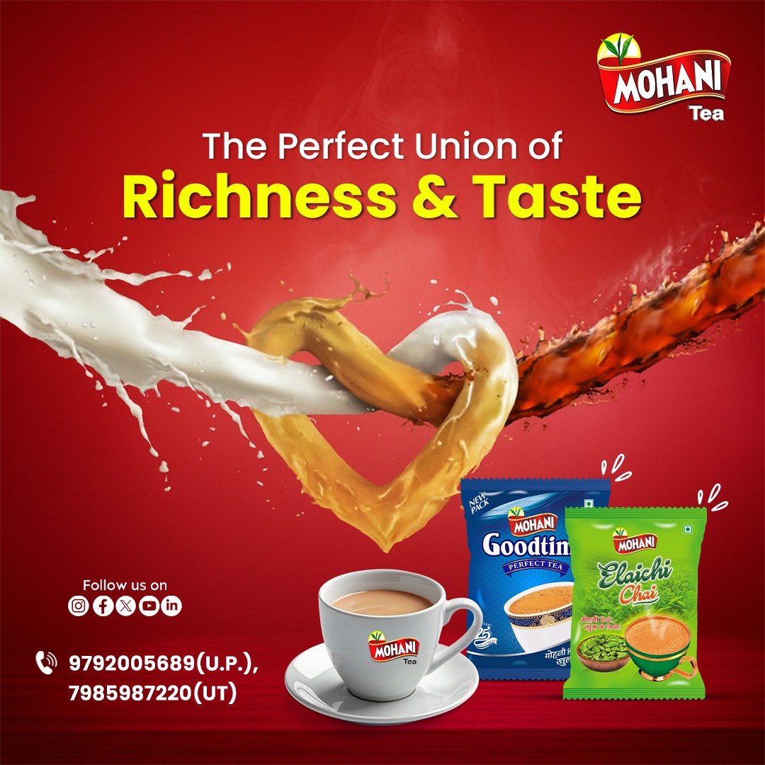 mohaniteauput's tweet photo. The Perfect Union of Richness & Taste. ✨ Experience a symphony of flavor in every cup with Mohani Tea. 

मोहनी पियो.. खुल के जियो |
हर लम्हें में खुशी का एहसास |
Contact Us: 9792005689 (U.P.), 7985987220 (U.T.)
.
.
.
.
#mohaniteautup #mohanitea #tealover #perfecttea #chai #chailovers #chai #tastesensation #freshness #teatime #followourpage #india #mohanipiyokhulkejiyo

[Chai, Tea, Flavorful Tea, Mohani Red Special Chai, Mohani Good Time Perfect Tea, Mohani Elaichi Chai, Mohani Big Cup, Mohani Tea Flavors, Mohani Tea Varieties, Tea lovers, Chai Lovers, Tea Brands, Best Tea, Finest Tea, Premium Tea, High-Quality Tea, Special Tea, Perfect Tea, Best Tea In UP, Best Tea In UT, Relaxing Tea, Refreshing Tea, Uttarakhand Mohani Tea, West U.P. Mohani Tea, Uttarakhand Tea, West U.P. Tea]