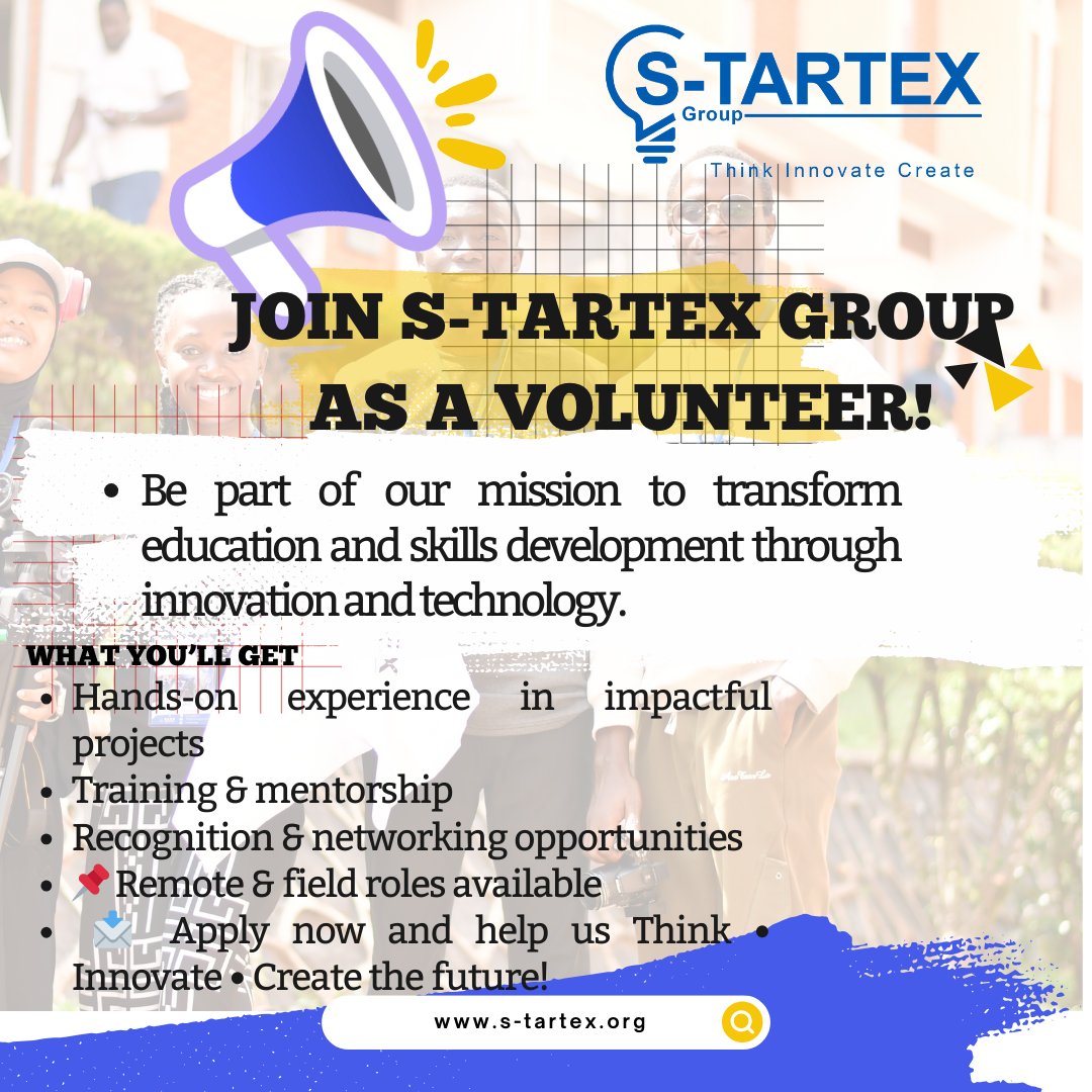 ⏰ Western Uganda! 🌍
Join S-Tartex Group’s STEM Insight Project 🚀
✨ Visit schools
✨ Share solutions
✨ Build skills &amp; impact lives
Apply now 👉 docs.google.com/forms/d/e/1FAI…