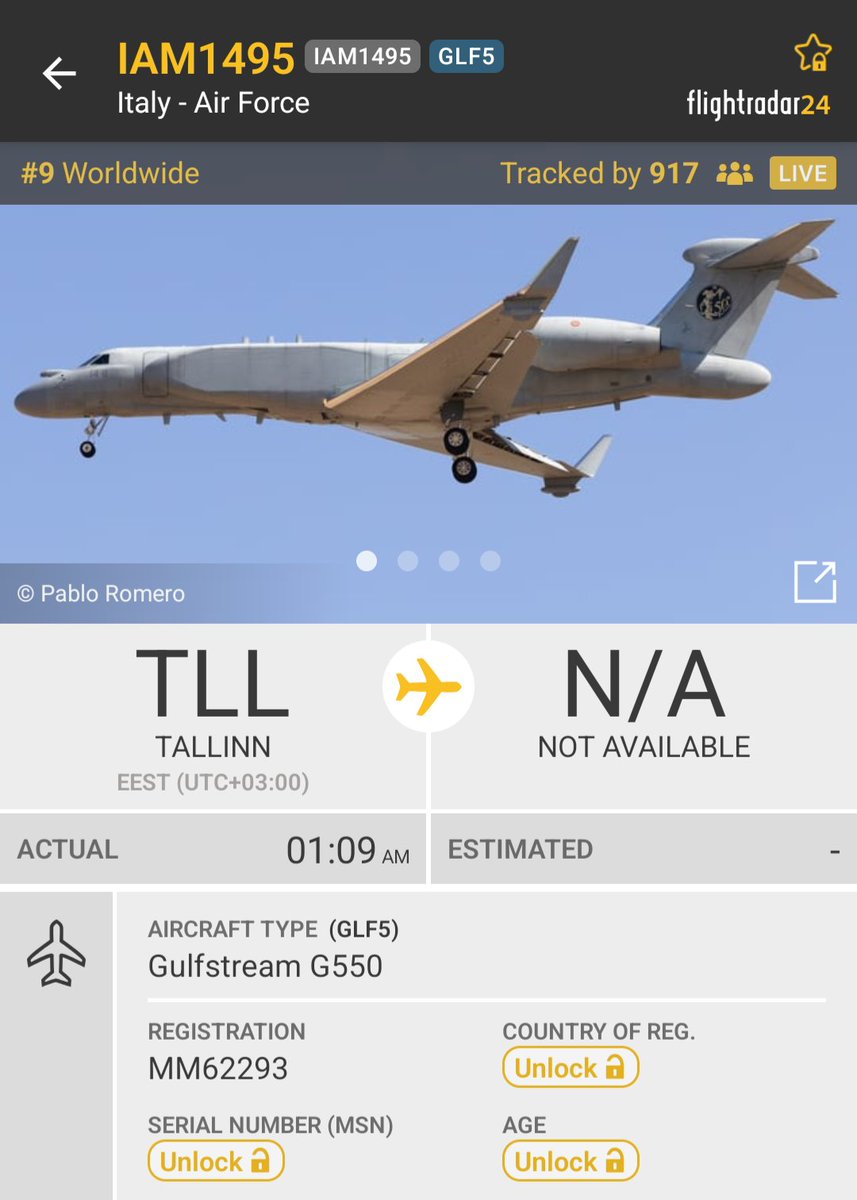 OSINTMilTracker's tweet image. 🇮🇹✈️ Italian Air Force Gulfstream G550  on surveillance, patrolling the entire Baltic countries, including eastern Poland, - #SuwalkiGap!

#IAM1495 | #GLF5 | REG #MM62293