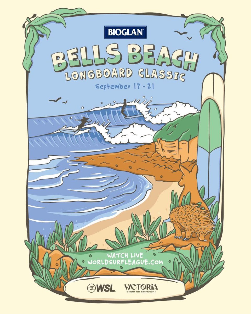 The world’s best longboarders are heading to the most iconic wave on Earth 🔔 

The Bioglan #BellsBeachLongboardClassic, running from Sep 17 to 21.

Art by Brittany March