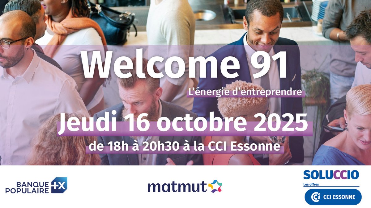cciessonne's tweet image. 📢 Jeunes entreprises, venez réseauter &amp;amp; développer votre business le 16 oct. @cciessonne😉
Inscrivez-vous gratuitement 👉 cciparisidf.fr/welcome91-oct25 
#entrepreneuriat #essonne #reseautage
@CCIEntreprendre @CCI_Paris_IdF @EssonneReussir @BanquePopulaire @Matmut @CPME91