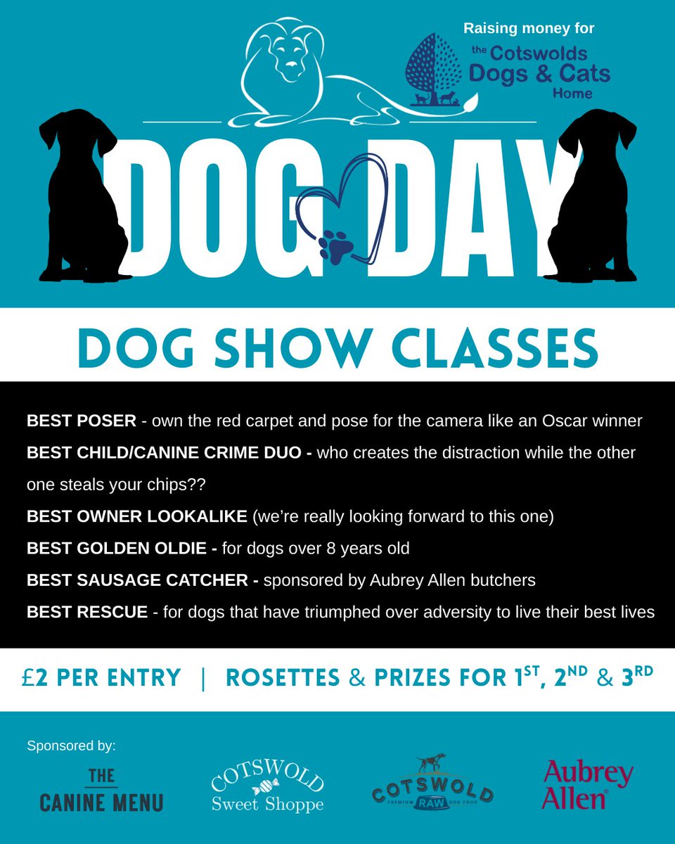 RedLionLongComp's tweet image. Check out the classes for our Dog Day #DogShow. We are really looking forward to seeing the dogs compete in the #SausageCatcher class, sponsored by @AubreyAllen butchers 😁.