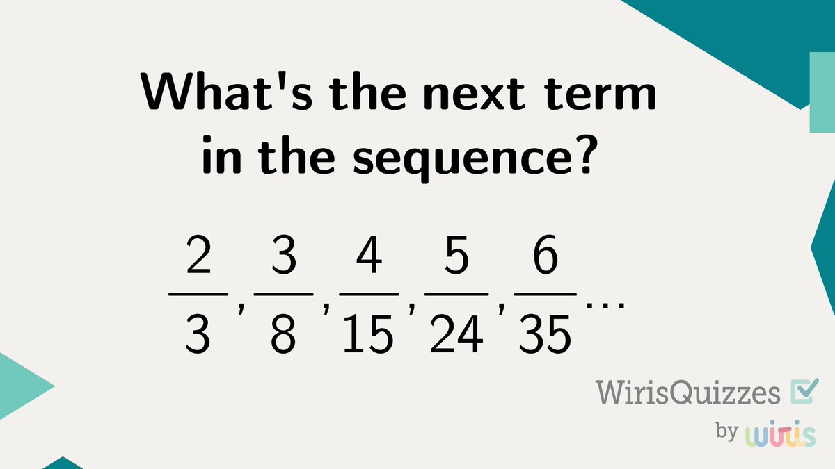 WirisQuizzes's tweet image. Hey Quizzers, I hope you are in the mood for maths! Can you find the next term in this sequence?

#TheWinnerMathsItAll!

#WirisQuizzes #mathquiz #mathproblem #mathexercise #problem #MathType #math #mathematics #mathpuzzle #geometry #STEM