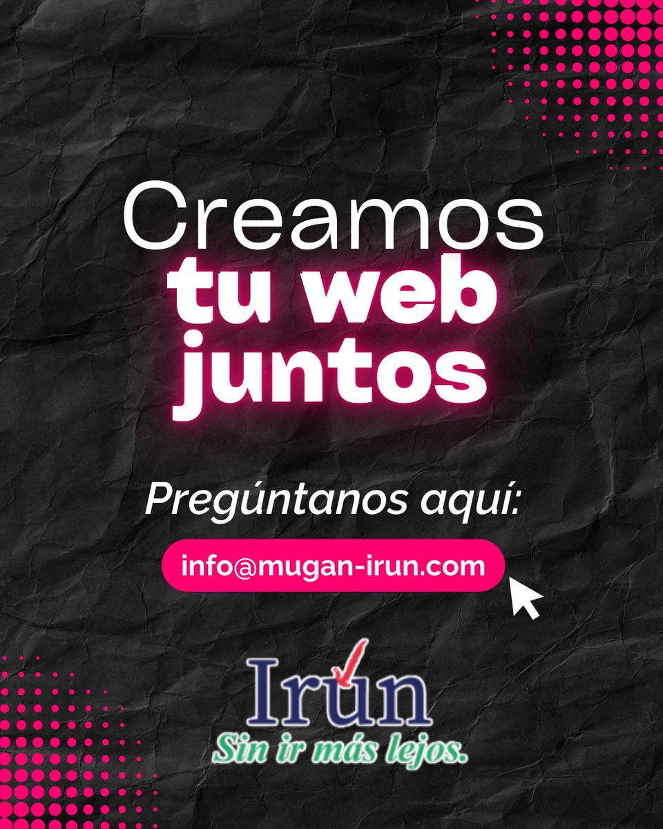 💻✨ En Mugan diseñamos la web de tu comercio… ¡contigo!

👉 Queremos que tu web refleje lo que eres, lo que ofreces y lo que te hace único.
👉 Te asesoramos en cada detalle, para que no te sientas solo en el camino digital.

📩  Escríbenos a info@mugan-irun.com
y hablamos.