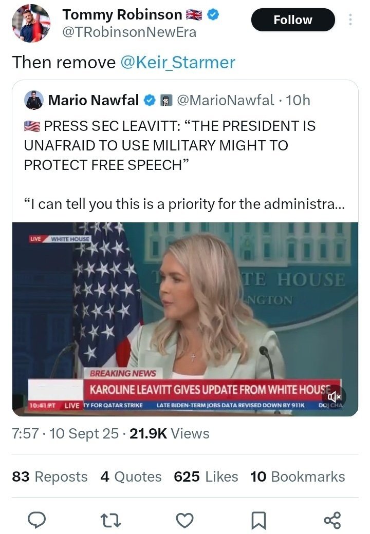 You literally asked a foreign country to remove our PM.

Yesterday. 

<a href="/TRobinsonNewEra/">Tommy Robinson 🇬🇧</a>