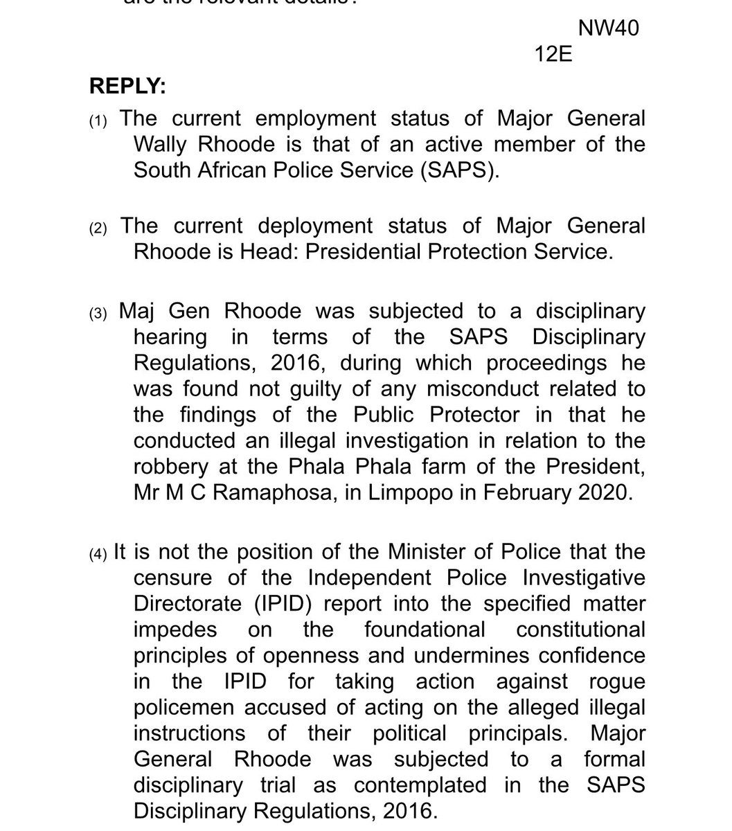 A Police Officer who conducted an illegal investigation, tortured women and used state resources to unlawfully investigate theft of undeclared dollars in the Presidents farm has been cleared of any wrongdoing.