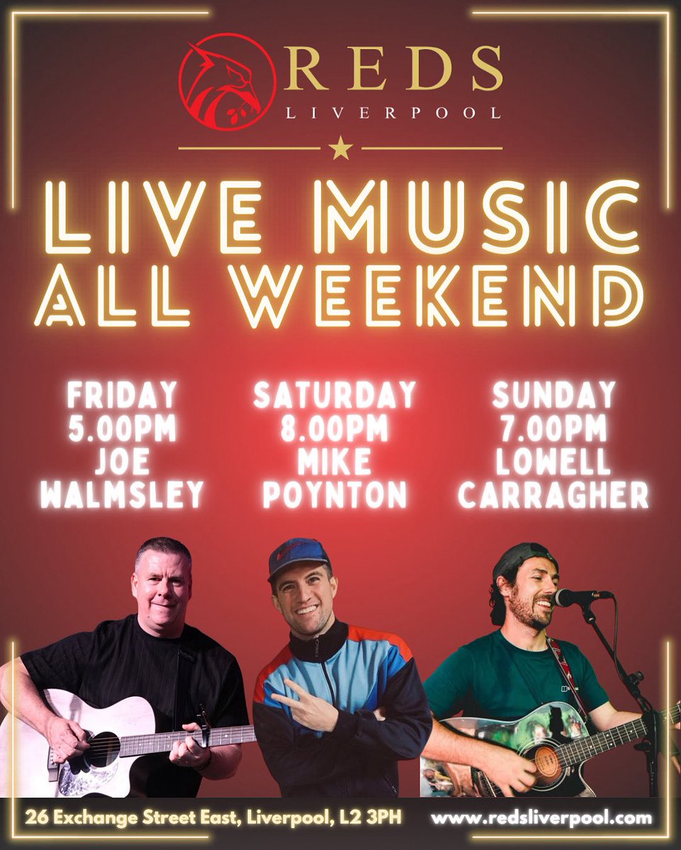 This weekend we’ve got live music every day, kicking things off Friday with <a href="/JWalmsleyMusic/">Joe Walmsley</a> Saturday we’ve got Mike Poynton &amp; finishing the weekend off on Sunday we’ve got Lowell Carragher

Happy hour runs 12.00-18.00 Monday-Friday

£3 pints, live music, live sport, see you there