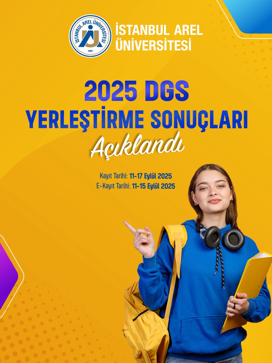2025 DGS Yerleştirme Sonuçları Açıklandı. 📢 
Aramıza hoş geldin! 🙌

📌 Kayıt rehberi linki: arel.edu.tr/wp-content/upl…