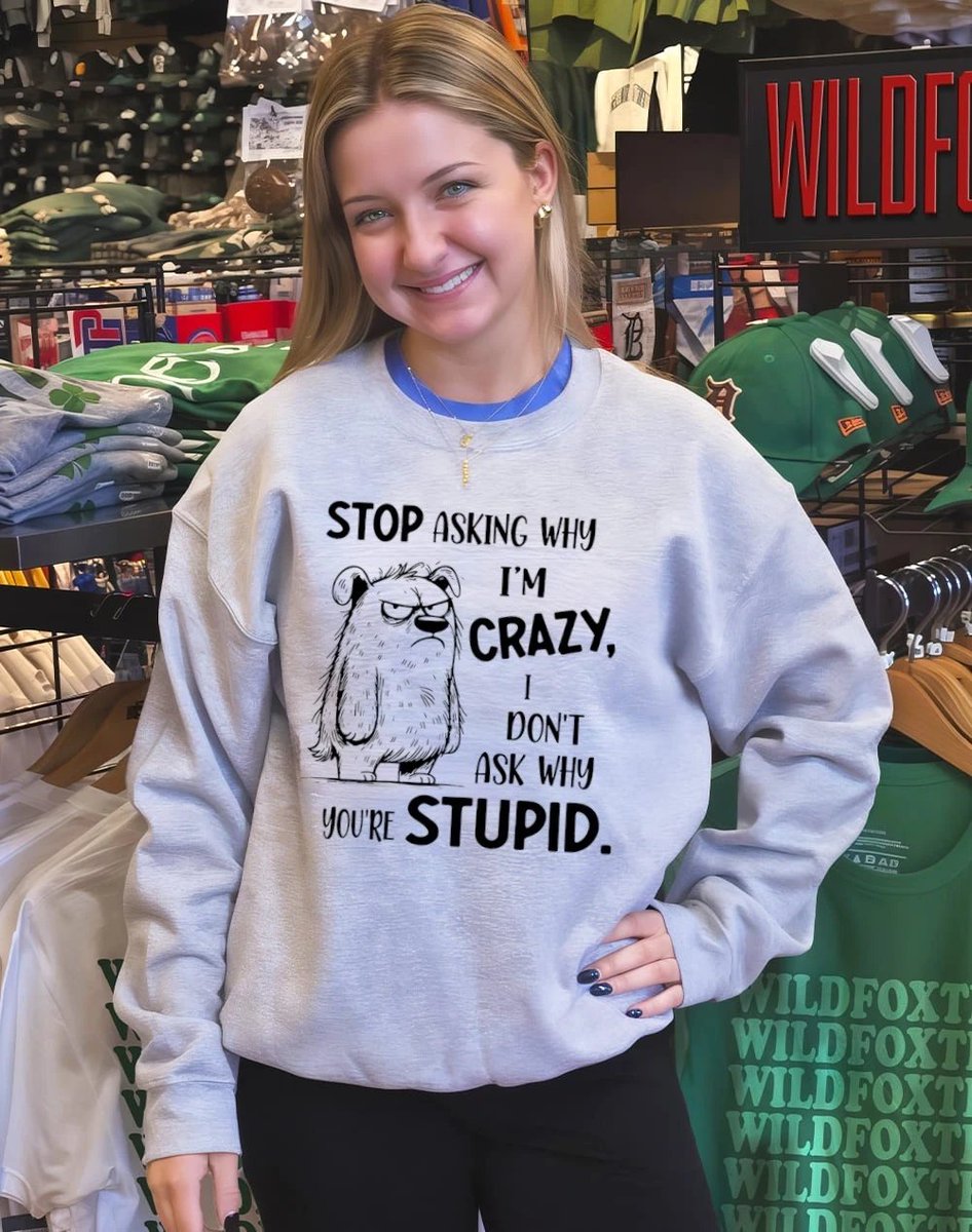 wildfoxtee's tweet image. Stop asking why I’m crazy I don’t ask why you’re stupid shirt
Crazy? Maybe. But at least I’m not stupid 🫠
😈 wildfoxtee.com/product/stop-a…
#ZeroFilter #IDontCareVibes #Wildfoxtee