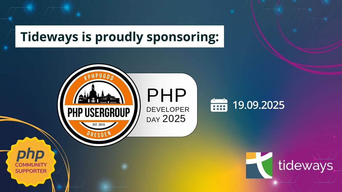 tideways's tweet image. It&apos;s not always the brass band—sometimes it&apos;s the elePHPant trumpeting. Although we won’t be able to be there, we’re happy to be sponsoring PHP Developer Day 2025 #PHPDD25, organized by PHP Usergroup Dresden e.V.: @phpugdd.

tideways.com/profiler/blog/…