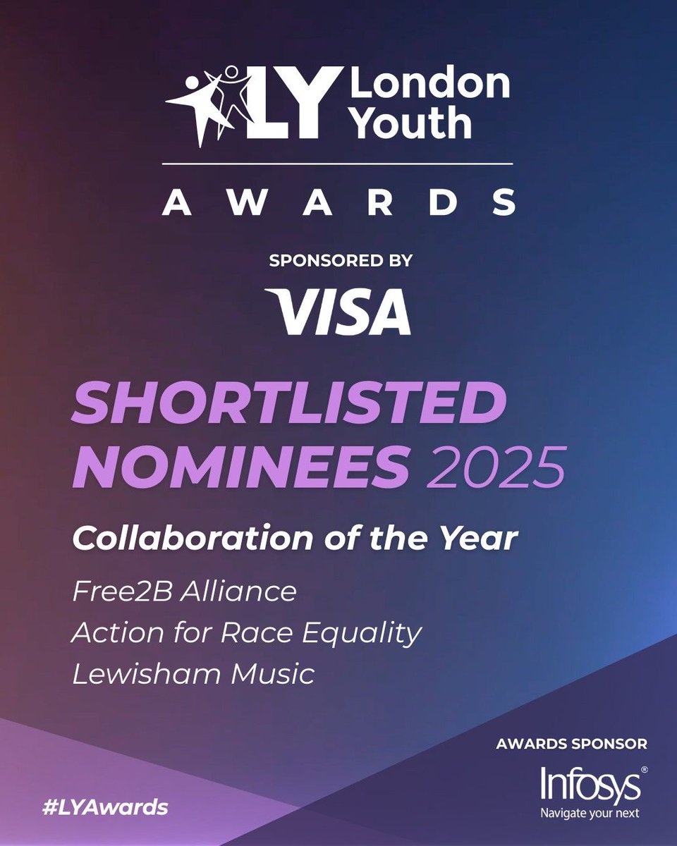 🌟 We’re so excited to share that Free2B has been shortlisted for Collaboration of the Year at the London Youth Awards 2025! 🎉 Huge thanks to London Youth and congratulations to all the incredible nominees. We’re proud to be in such inspiring company 💜