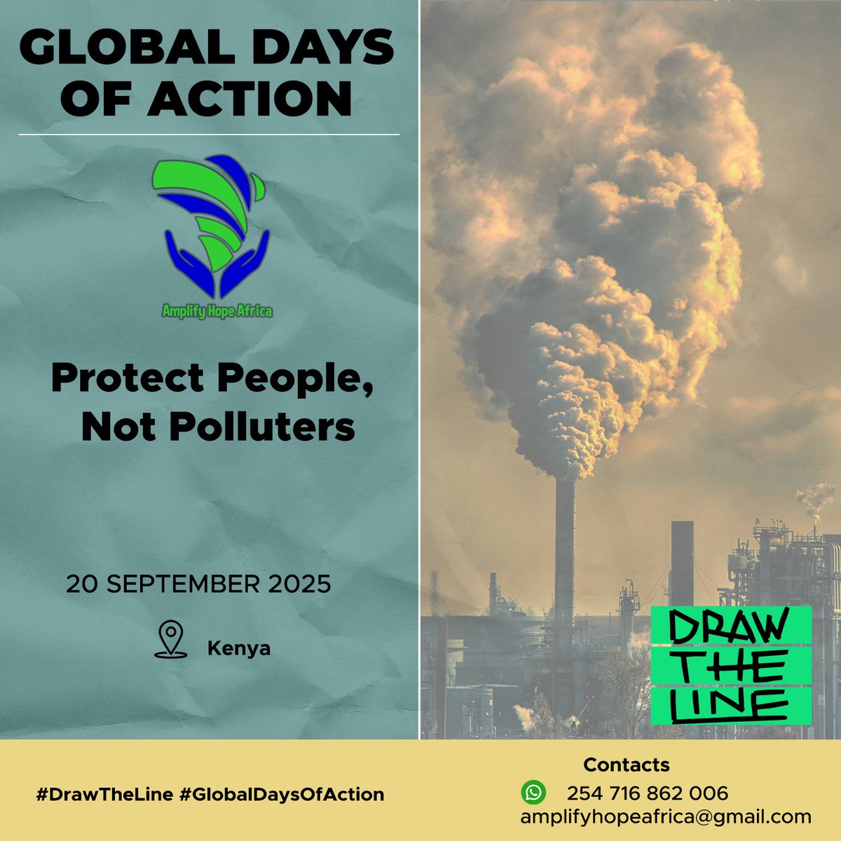 AmplifyhopeAfr's tweet image. 🗓 Global Day of Democracy is here!
This year, we take action against pollution – because democracy means protecting people and the planet. 🌱💚

Join us on [20th September 2025, Kibera] for dialogue &amp;amp; action!
#DemocracyDay #Pollution #ClimateAction #CitizenVoices