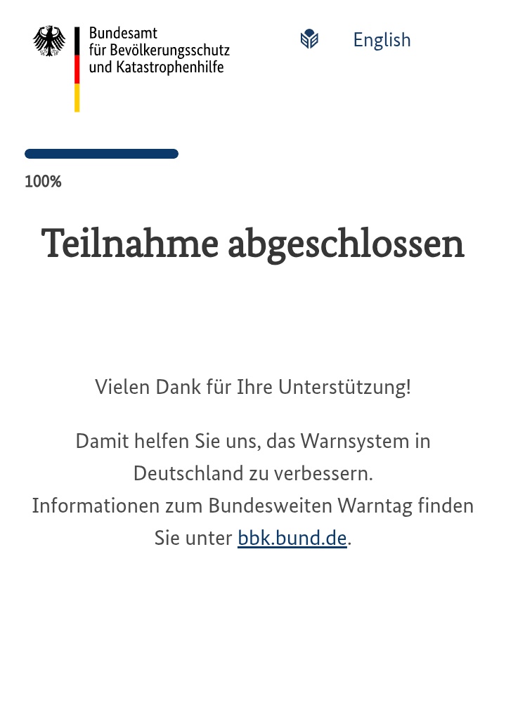 Dornenresli's tweet image. Und nicht vergessen:
warntag-umfrage.de
#Probealarm