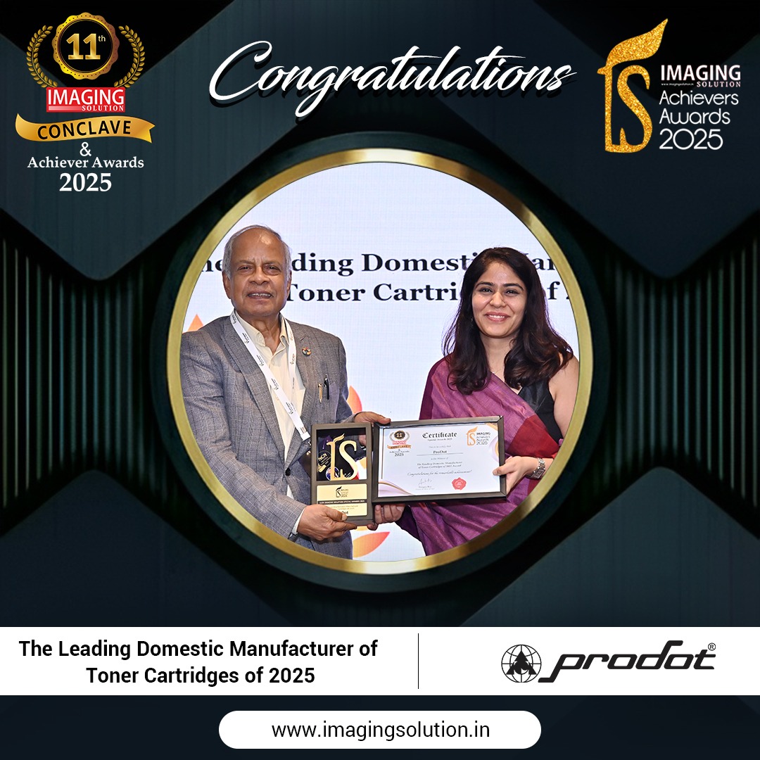 imagingmag's tweet image. ProDot Wins The Leading Domestic Manufacturer of Toner Cartridges of 2025 at 11th Imaging Solution Achievers Awards 2025!

Glimpse Link: photos.app.goo.gl/r5QbdszLv327cY…

@ProDotGroup #ProDotGroup @SwapanR56454932 @imagingmag #imagingsolution #imagingsolutionmagazine