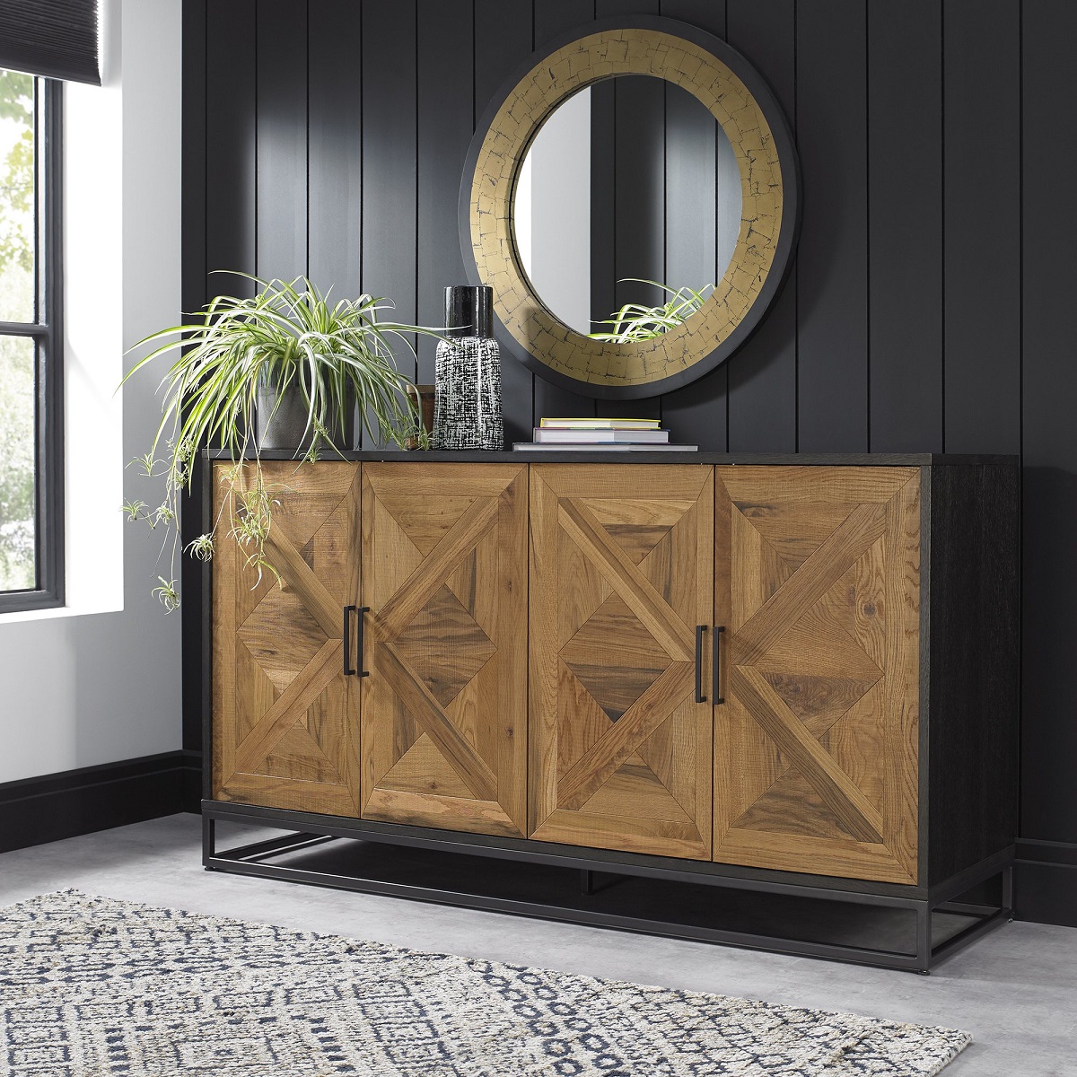 The Indus #RusticOak &amp; Peppercorn Wide #Sideboard combines timeless craftsmanship with a bold #industrial edge, making it a standout piece for modern and #rusticinteriors.

🛒 oakfurnitureuk.com/indus-rustic-o…

🚛 Free Home Delivery to most Mainland UK postcode areas.
-
-
-
#sideboards