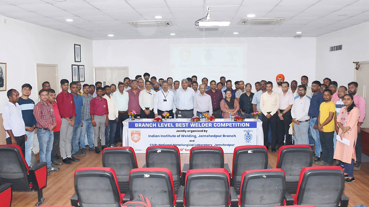 CSIR_NML's tweet image. The Indian Institute of Welding (IIW), in collaboration with CSIR–NML, organized the Branch Level Best Welder Competition on September 11 under the CSIR–Integrated Skill Initiative. The event formed a part of the National Skill Competition for the Best Welders–2025. @CSIR_IND