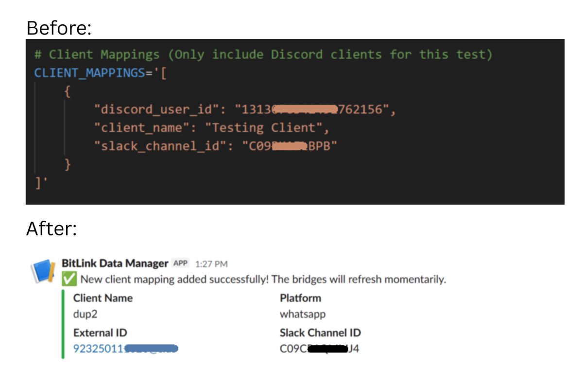 Before: Adding a new client = restart the whole system. 

Now: Zero downtime. Clients sync instantly across WhatsApp &amp; Discord. 

Small automation → massive sanity saved.

Automate what slows you down.
