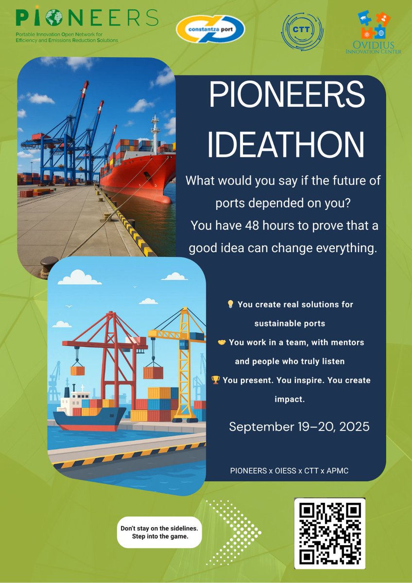 On September 19-20, the Maritime Ports Administration will host the PIONEERS IDEATHON event. It will be organized within the PIONEERS project, in which the Port of Constanța has as partners the ports of Antwerp-Bruges, Barcelona and Venlo.