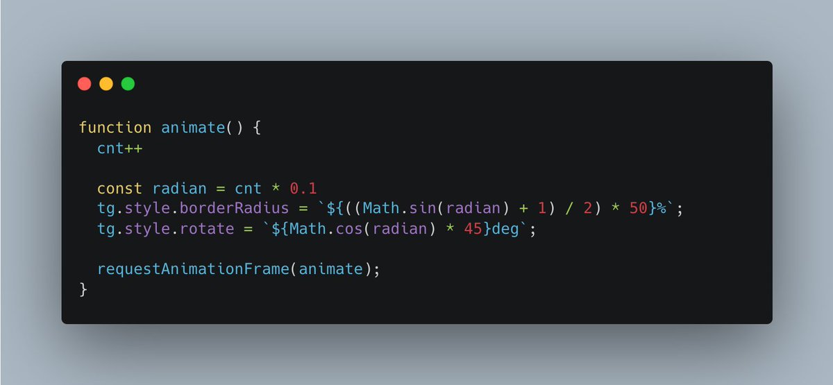 ikeryou's tweet image. code.24 / ikeryou.jp/acode/24/ / borderRadius.1 / #animationcode
