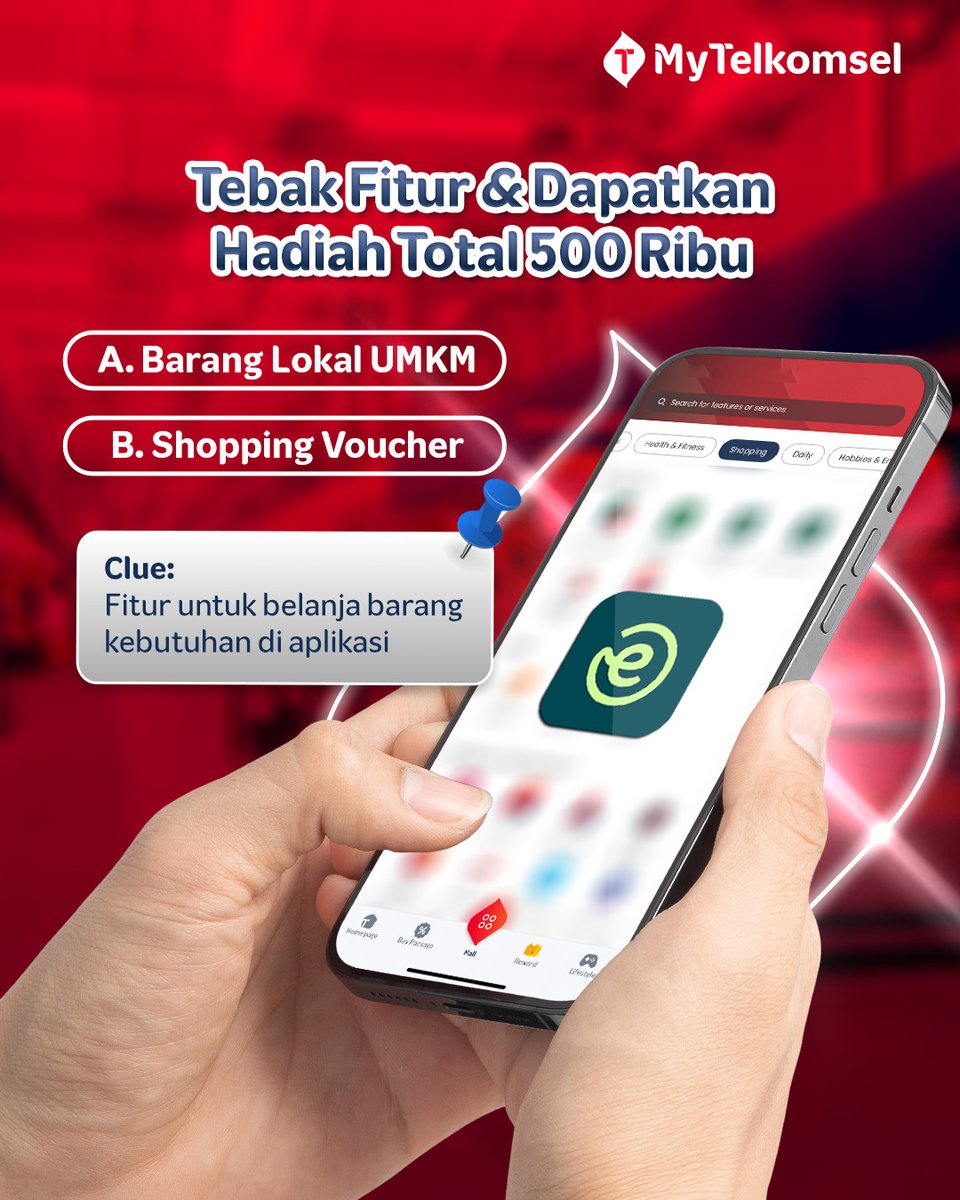 MyTelkomselApp's tweet photo. Siapa mau hadiah saldo LinkAja total Rp500.000? ✨
Yuk ikutan kuisnya dengan jawab pertanyaan di kolom reply!

Akan dipilih 10 orang beruntung buat dapetin hadiahnya.

Cek detail kuis lengkapnya di foto bawah ini ya 👇

#IniItuMakinGampang https://t.co/D7mIWVOhCJ