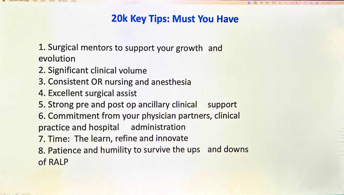 Key messages from Dr Patel at #ERUS2025. After “only” almost 20K cases of RARP. ⁦<a href="/Uroweb/">European Association of Urology (EAU)</a>⁩