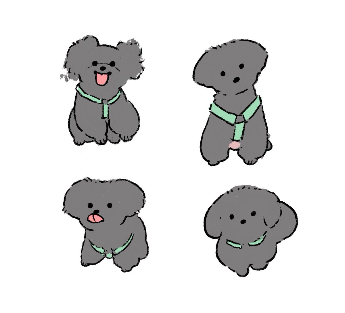 「ありがとうございます」|漫画犬のイラスト