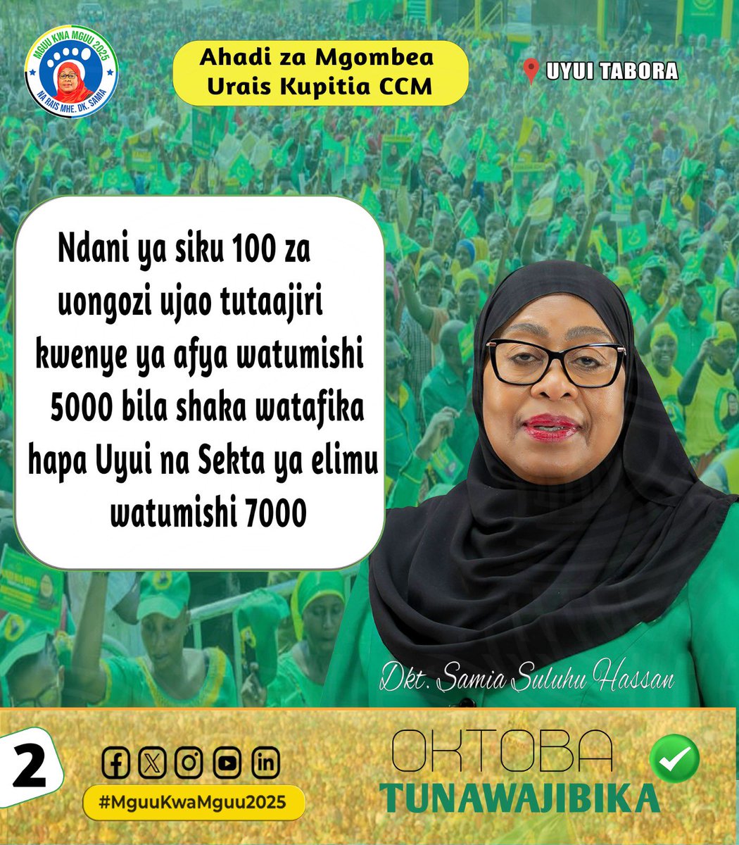 NUKUU ZA MKUTANO WA MGOMBEA URAIS CCM DR.SAMIA SAMIA SULUHU, UYUI-TABORA