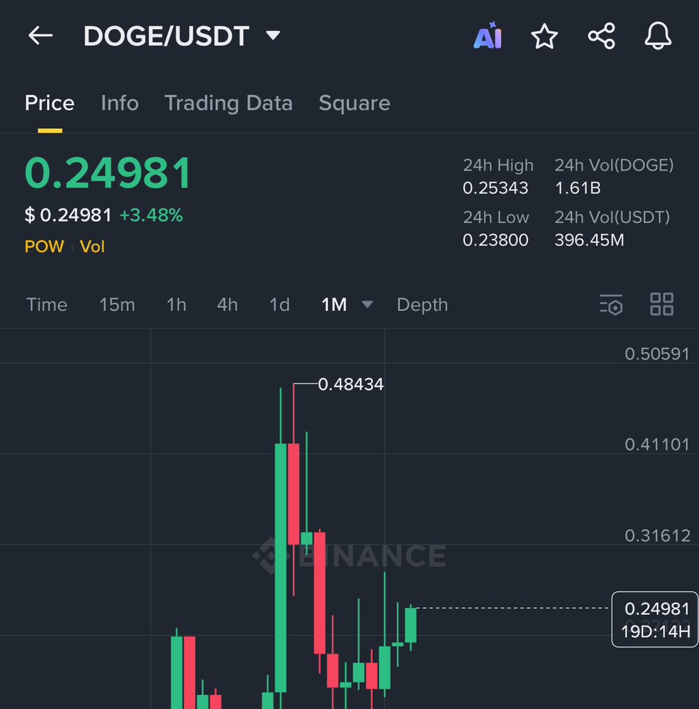 I gave you $DOGE at 0.063$ and it raised 0.48$ Solid 8X , Will it hit 1$ in  2026?