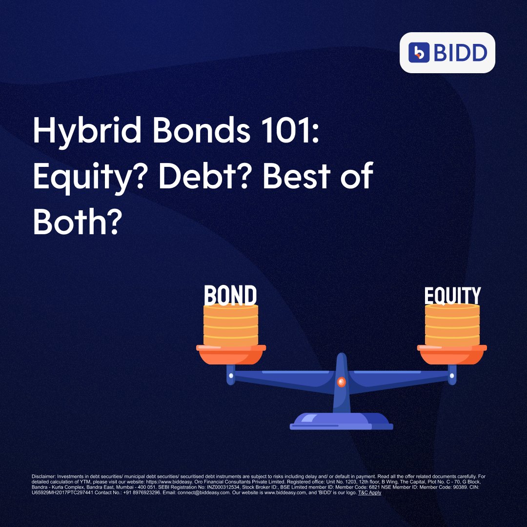 BiddEasy's tweet image. Hybrid Bonds: Not Quite Bonds, Not Quite Stocks

We’ve broken down how they work, their types, and why they’re catching investor interest.

 👉 Read the full blog here: biddeasy.com/blog/hybrid-bo…

#Bidd #BiddEasy #Bonds #FixedIncomeInvesting