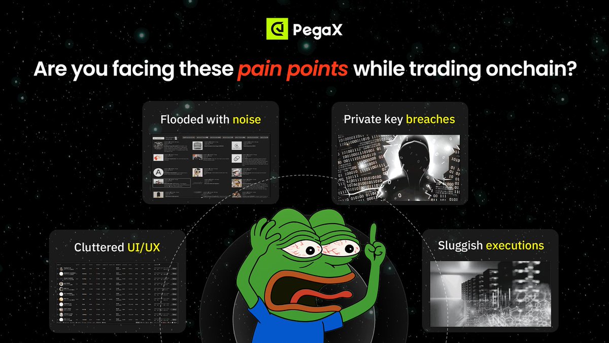 PegaX_ai's tweet image. gm Fam🌞

we hear you, from different channels - the pains of trading onchain: 

❌ over noise
❌ hacks
❌ sluggish infra
❌ cluttered ui/ux
❌...

don’t worry - we’re cooking the fix, and launching 🔜

stay tuned⚡