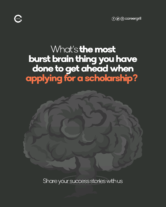 Careergrill's tweet photo. 💭 What’s the wildest hack you used to bag a scholarship? 

Drop it in the comments ⬇️

#Scholarships #StudyAbroad #Careergrill https://t.co/VHvzux4uu1