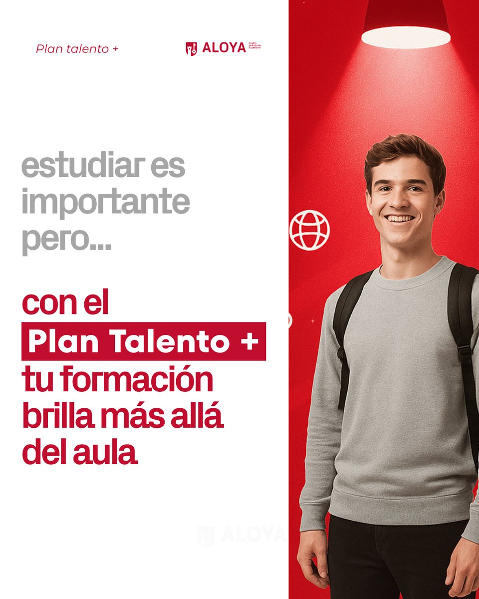 ✨ Estudiar te da bases, pero el Plan Talento+ te da alas.

Conecta con empresas, desarrolla habilidades únicas y haz que tu formación brille más allá del aula. 🚀

#PlanTalentoPlus #Aloya #ÉxitoProfesional #tufuturo