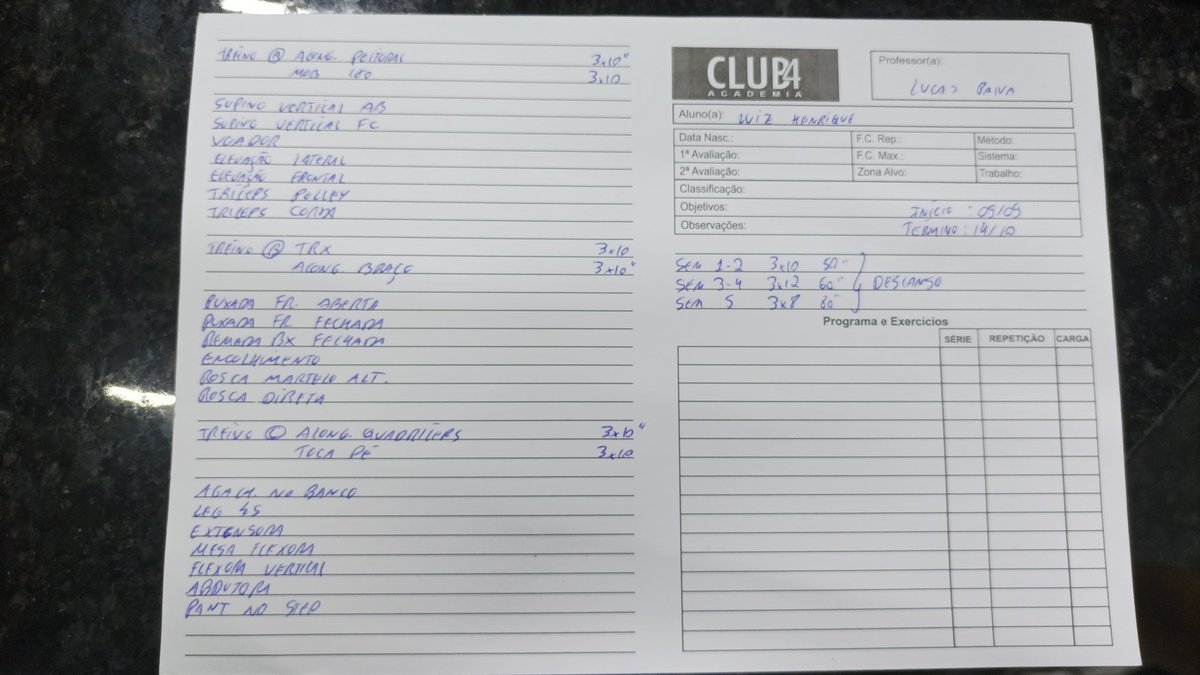 +1 ✅ o que acharam da ficha de treino?! Dicas?!