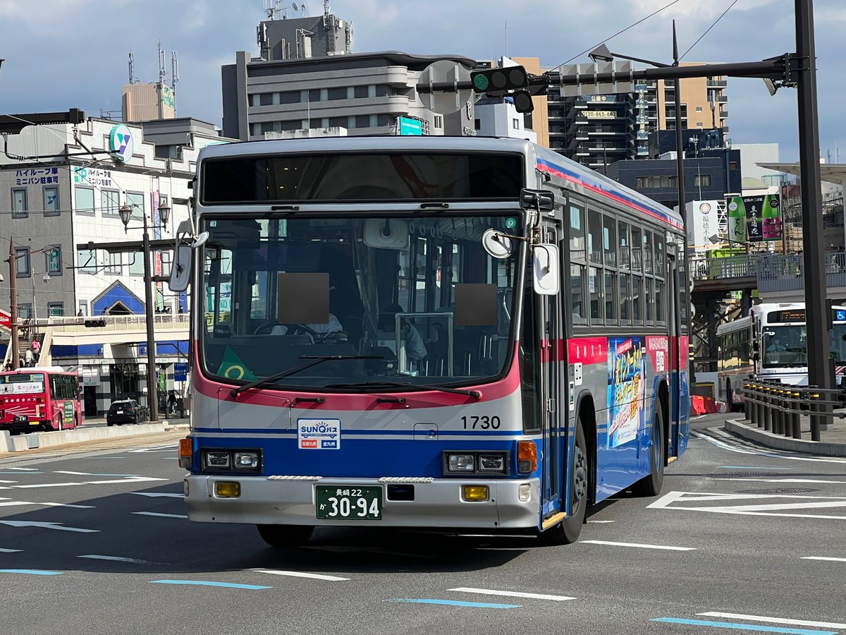 長崎バス 長崎自動車 柳営業所 1730 長崎 22 か 3094