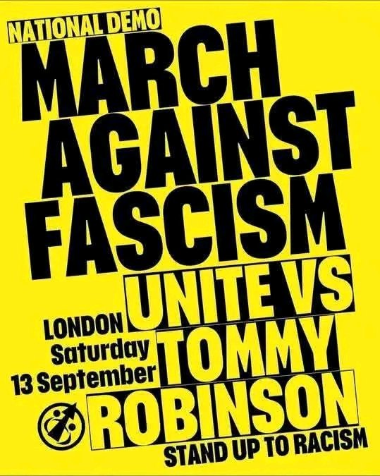 This Saturday: join the transport from your area to this important national demonstration.

#StopTommyRobinson 
#StandUpToRacism

<a href="/AntiRacismDay/">Stand Up To Racism</a>