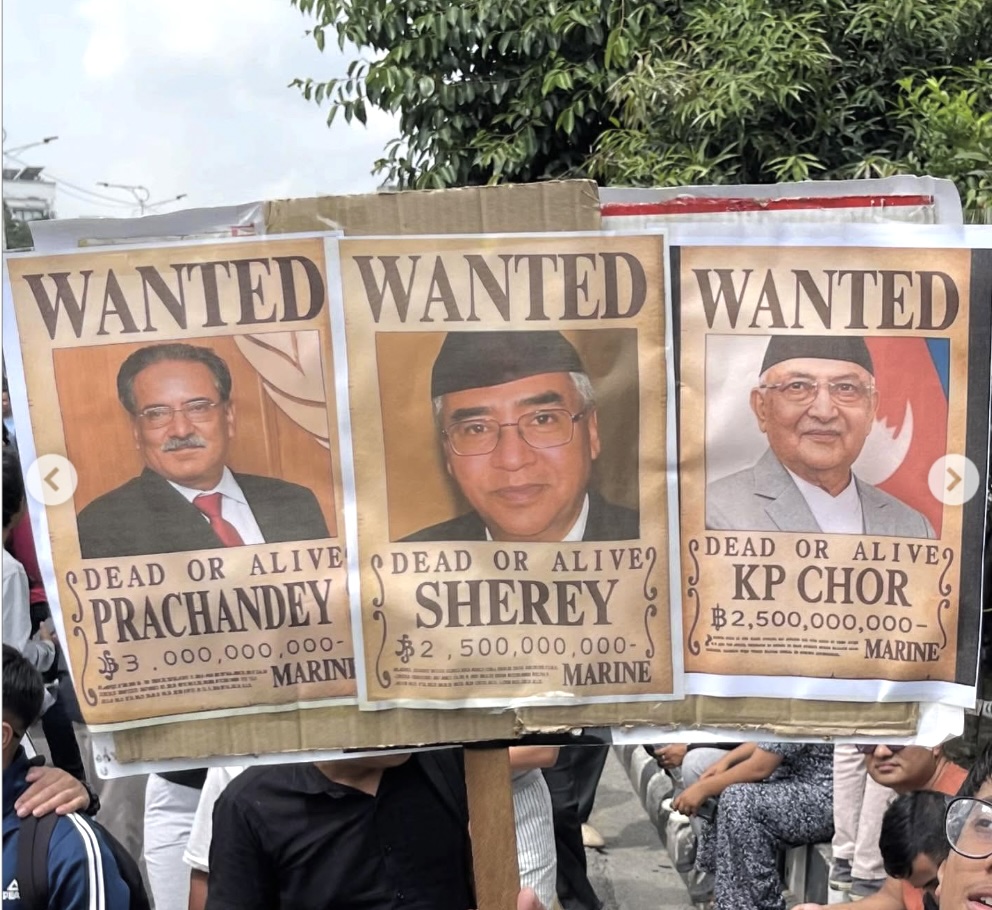 Of the 3 idiots, one assumes only #Deuba now understands he is finished. #Oli wrote a childish, self-absorbed homily that accepts no responsibility for what happened, and #Prachanda appears to think he is still relevant. All are in hiding - what does this tell you? #GenZProtest