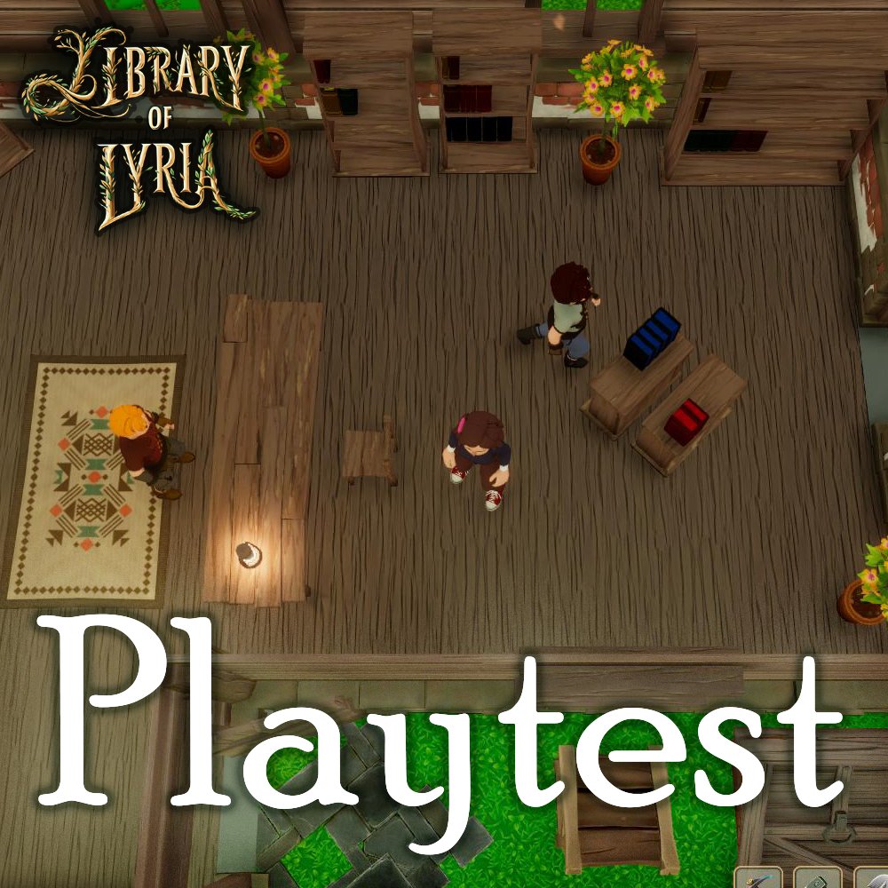 Librarians - join the First Chapter of Library of Lyria!
We're thrilled to launch our first public playtest! This is an early look at our game and we need your help to make it the best cozy experience it can be.

Join here: s.team/a/3025620/

#cozygame #indiegame #playtest