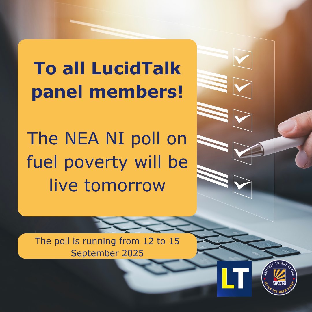 Calling all <a href="/LucidTalk/">LucidTalk</a> panel members. An NI-wide representative poll for NEA NI on home heating and home energy supply goes live tomorrow. Don’t forget to fill it in. It’s really important to get accurate data on #FuelPoverty.