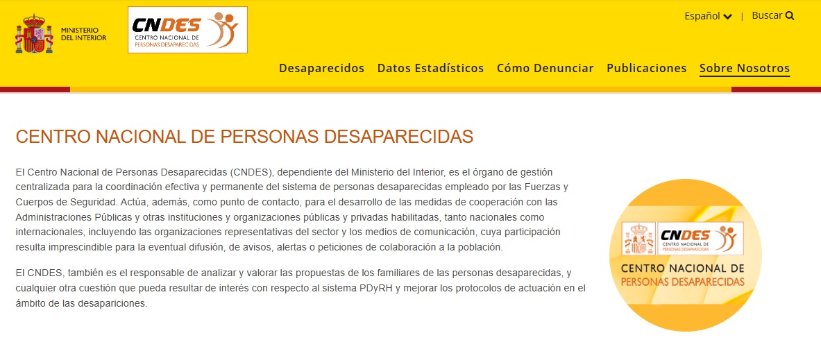 guardiacivil's tweet photo. La página web del Centro Nacional de Desaparecidos ofrece la información de las personas desaparecidas en 3 categorías: menores, mayores y adultos.
#ColaboraciónCiudadanaGC #Desaparecidos 👇
https://t.co/UAyV5e0ZLF https://t.co/JOuWkxIJ8S