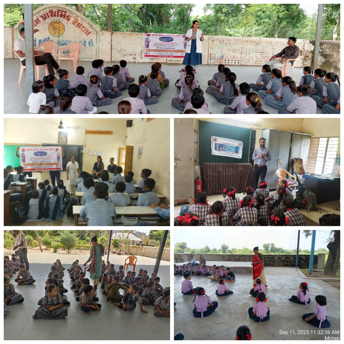 આજરોજ 11 સપ્ટેમ્બર 25 'નેશનલ ડિવોર્મિંગ ડે ' રાઉન્ડ અંતર્ગત આયુષ્યમાન આરોગ્ય મંદિર મોટપ ના વિસ્તારની શાળાઓમાં બાળકોને રૂબરૂ કૃમિનાશક ગોળી ખવડાવી તથા હેન્ડ વોશિંગ સ્ટેપ સમજાવી  IEC કરવામાં આવી
AAM - Motap
PHC -kanoda                                                block- Becharaji