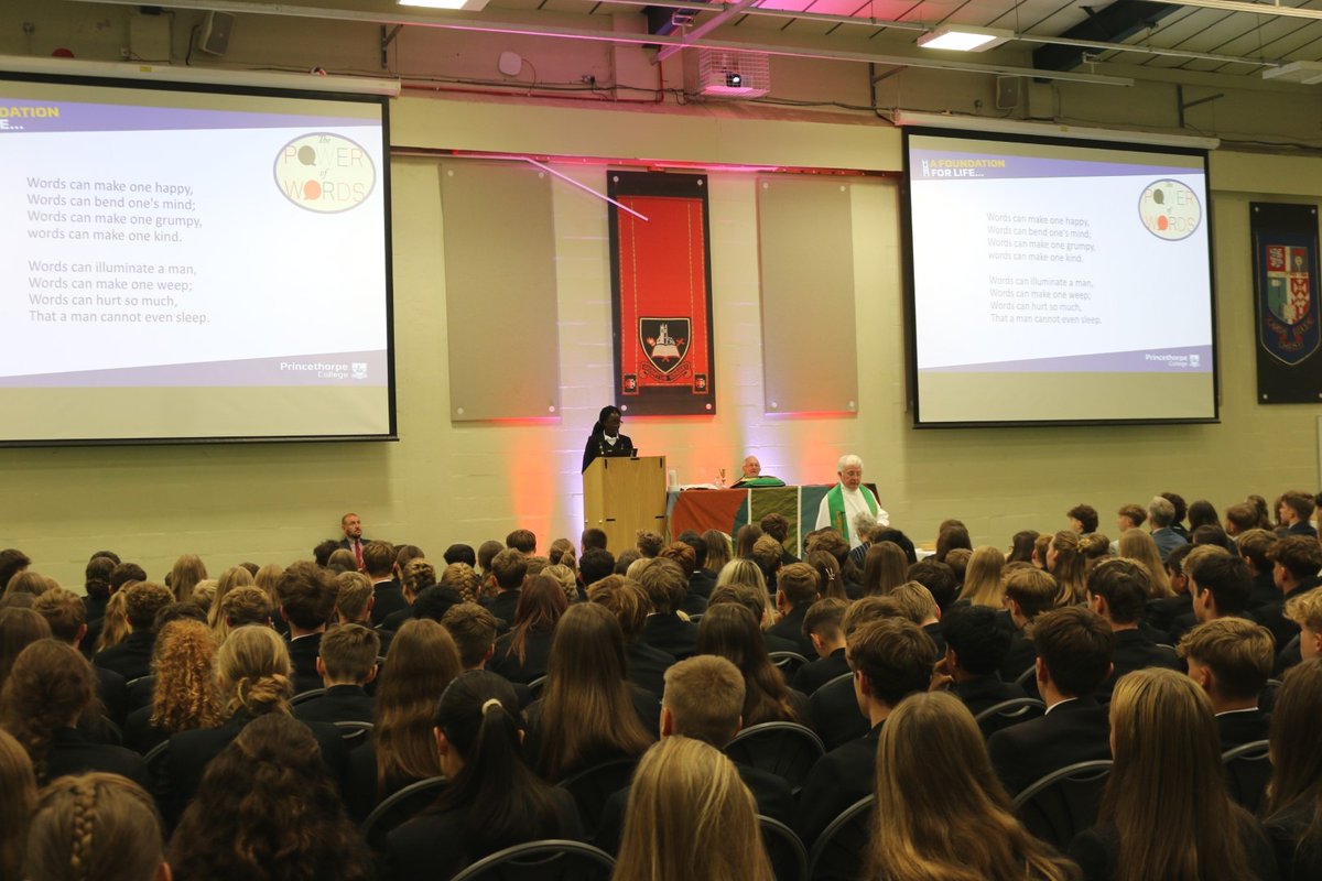 The College community gathered in the Sports Hall today to celebrate a Eucharist to mark the start of the academic year. Pupils and staff were introduced to the new Chaplaincy school theme for the year ‘The Power Of Words’. #princethorpecollege