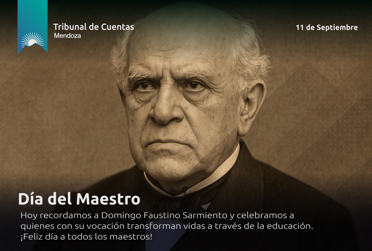 📚 En el #DíadelMaestro, el <a href="/HTC_Mendoza/">Tribunal de Cuentas Mendoza</a> recordamos y valoramos el legado de Domingo F. Sarmiento .
Nuestro reconocimiento y gratitud a cada docente que, con vocación y esfuerzo, continúa iluminando el camino de las futuras generaciones.
¡Feliz día!