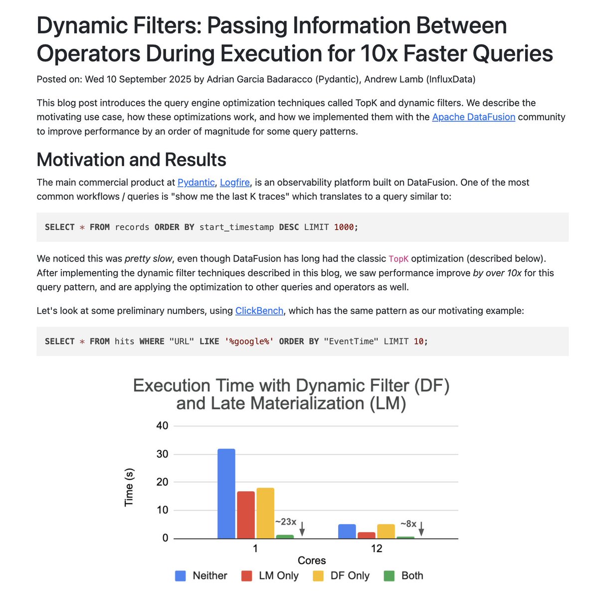 andrewlamb1111's tweet image. Dynamic Filters for TopK and Join queries landing in DataFusion 50.0.0: datafusion.apache.org/blog/2025/09/1…