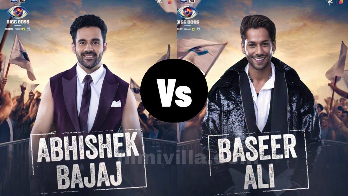 Filmivilla's tweet photo. Who do you support?  

Retweet - #BaseerAli 
Like - #AbhishekBajaj 

#BiggBoss19 #BB19 #Biggboss19 #Abhishek #Baseer https://t.co/Bl33DaGpmB