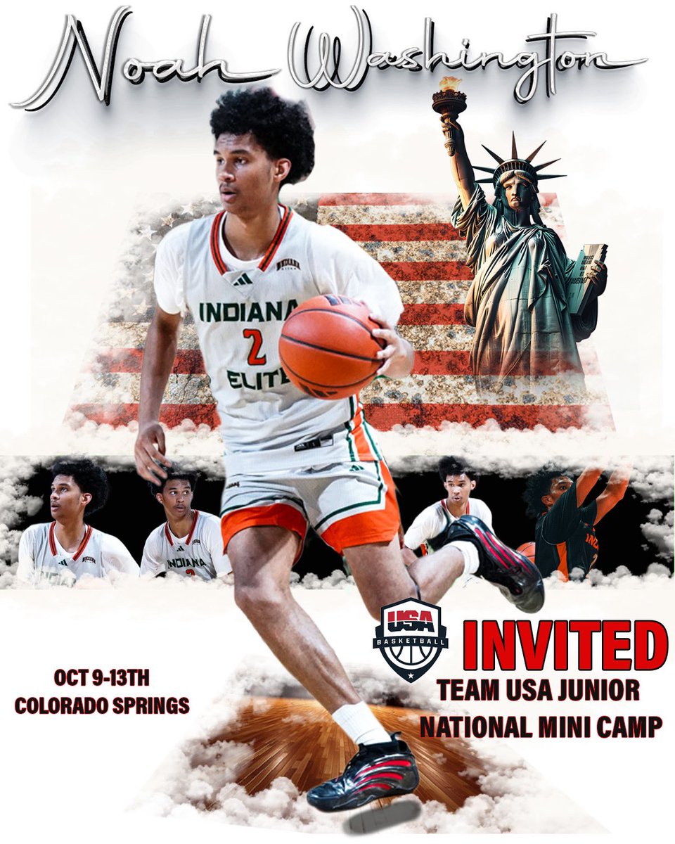 🎉🇺🇸 Big Congrats to 2028 <a href="/noahgwashington/">Noah Washington</a> on earning his invite to the USA Basketball Mini Camp! 🏀🔥 #USABasketball #IEFAMILY