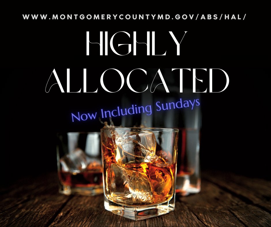 Remember, the HAL release will be on Sunday this month with stores opening at noon. See what's available this month montgomerycountymd.gov/abs/hal/index.…