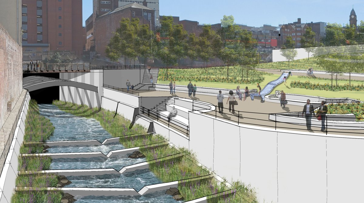 BBoBillsMothers's tweet image. Another niche exclusive: First artist's impression of the rewilding Sheaf in the new #Sheffield #Castlegate park abitblackoverbillsmothers.substack.com/p/whats-on-out…