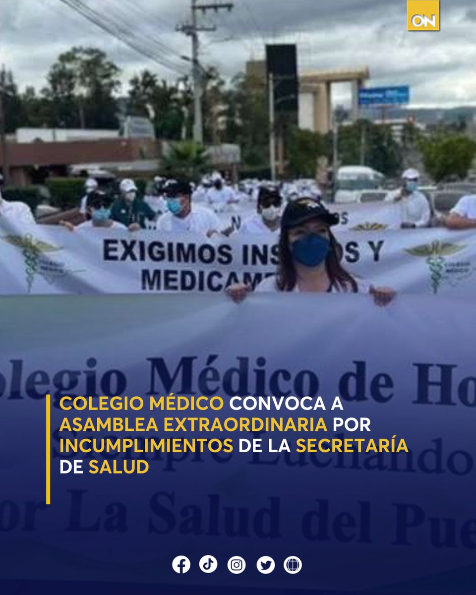 canal11hn's tweet image. ⚠️ El Colegio Médico convoca a una asamblea nacional por incumplimientos de la Sesal. Médicos descentralizados denuncian meses sin pago. 

Más detalles 👉 oncenoticias.hn/nacionales/col…

#ColegioMédico #Asambleas