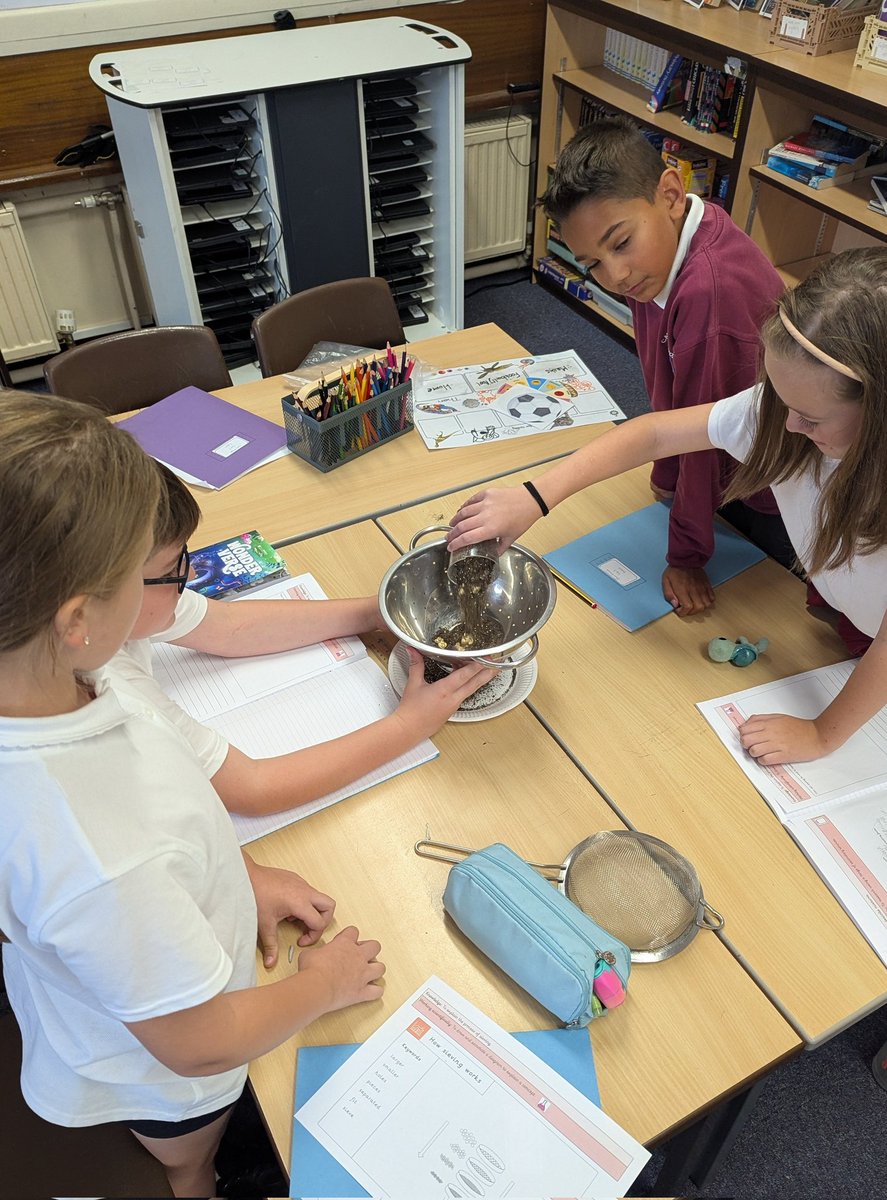 'There's gold in these here hills' (and classrooms)! 
5J show off their prospecting skills and separate some precious materials using sieving techniques.